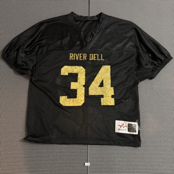 Alleson Athletic Other - Alleson Athletic River Dell Football Jersey Black Gold Mesh Practice Shirt S/M